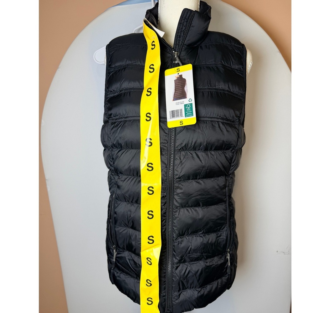 32 Degrees Heat Womens Puffer Vest Black Full Zip Quilted Jacket S, L Size